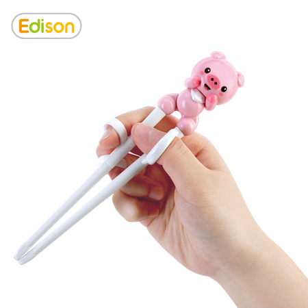 어린이집생일선물 아기빨대컵 이유식용기 유아식기 브랜드 에디슨 공식몰 (유아 연습용젓가락)꼬마돼지 젓가락 1단계